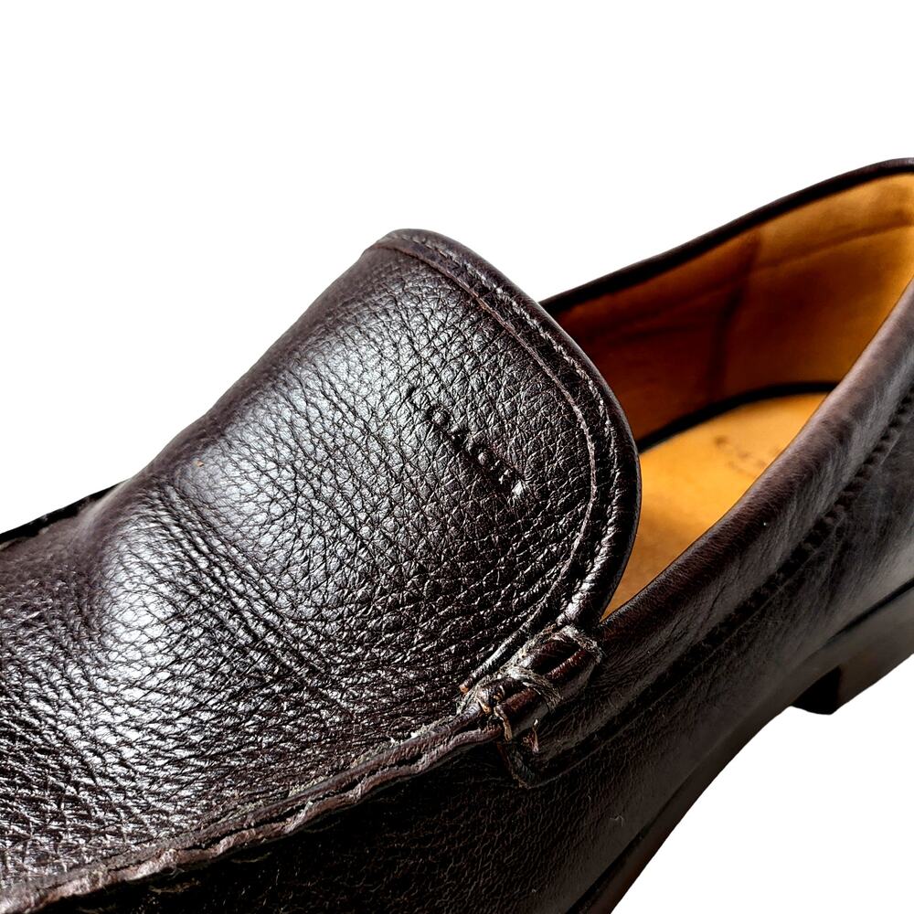 Coach Men's Size‎ 8 Thomas Brown Pebbled Leather Slip On Loafer Minimalist # 555